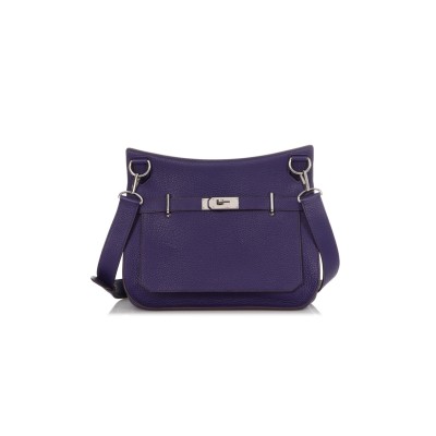 HERMÈS ANEMONE TOGO LEATHER PALLADIUM PLATED JYPSIERE 28 BAG (28*22*12cm) 